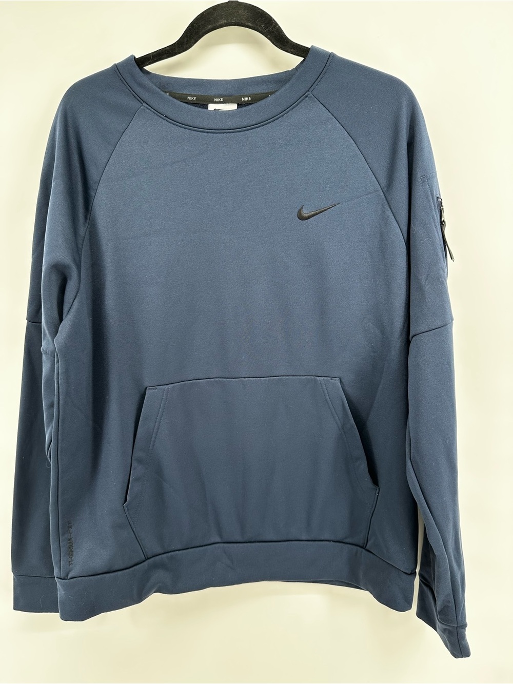 Nike Thurma-Fit Men’s Dark Blue Crewneck Sweatshirt with Pocket